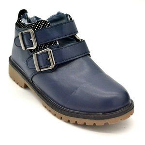 Womens Faux Leather Cushioned Collar Plaid Lining Ankle Boots EUR 34 Blue‎ New